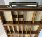 Vtg Miniatures Display Shadowbox Wall Shelf Wood Trinket Case Curio Tray 16 X 10