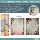 56 Sheets Vintage Lined Writing Paper 8 5x11 - Letter Size Ruled Stationery Rust