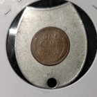 1953-d Encased Lincoln Cent-good Luck Token keychain Fob-horseshoe 4 Leaf Clover