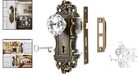 Antique Brass Glass Door Knob Set With Mortise Lock For Interior Doors  Vinta   
