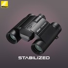 Nikon 10x25 S Dual Hinge Design Stabilized Binoculars Harness Bundle  black 