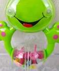 Baby Frog Rattle Rotary Ball Green Pink Clear Plastic 5  Replacement Infant Toy 
