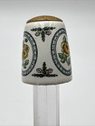 Bilston   Battersea  halcyon Days   75    Enamel Thimble - Flowers- Yellow Roses