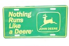 Nothing Runs Like A Deere Metal License Plate Green And Yellow