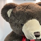 Fao Schwarz Giant Teddy Bear 36  Brown Plush Red Bow Stuffed Animal Gift Toy