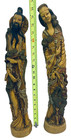 20  Tall Vintage Carved Resin Chinese Sculpture Figures Man Women Birds Floral