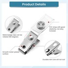 30 Pcs Metal Badge Clips With Clear Pvc Straps - Double Holes Id Holder For Name