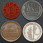 Us Coins- Silver Mercury Dime  Wheat   Steel Cent Set  Opa Token- Ww2 Coin Lot