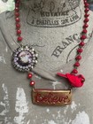 Gypsy South Clay And Genuine Howlite Santa And Cardinal Necklace