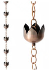 Rain Chain 8 5 Ft  Faux Copper Lotus Shaped Rain Chain With V-shaped Gutter Clip