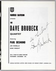 Dave Brubeck Quartet     Rare Vintage 1961 Uk Jazz Concert Program   signed  