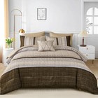 Brown Comforter Set King Size 8-piece Boho Striped Bed In A Bag Bedding