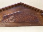 Antique Burled Black Walnut Headboard Pediment Architectural Salvage  C1880 s