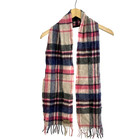 Marchbrae Lambswool Scarf Plaid Fringe Pink Blue Preppy Classic Heritage