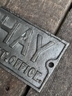 Antique Shay Locomotive Cast Metal Name Plate Plaque Railroad Train Sign
