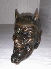 Antique Old Head Mephestopheles Metal Ashtray Devil Demon Satan Ussr