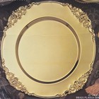 Set 4 Vtg Godinger Heavy Brass Baroque Charger Plates Farmhouse Maximalist Decor