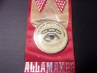 Antique Ribbon Metal Pin Odd Fellows Allamakee Lodge Rossville Iowa Flag Eye
