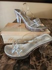 Michaelangelo Paula Womens 9m Clear High Heel Bridal Prom Shoes David s Bridal