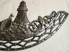 Antique Heavy Solid Brass Lighthouse   Sailboat On Water Plaque Sign Almost 14 w