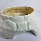 Vintage California Usa Pottery Ceramic White Turtle Planter