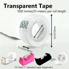 12 Rolls Clear Transparent Tape Refills 3 4 x1000  1  Core Office Home School