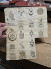 Old Vintage Antique Coat Of Arms Bookplate Book Crest Label Collection Lot Rare