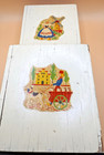 Vintage Primitive Folk Art Handmade Kitchen Knife Holder Wood Rustic Dutch Art