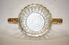 1947 National Gold Accents By Jeannette Glass Clear Ribbed Sides Heavy Gold Trim