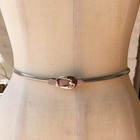 Vintage Silver Tone Metal Stretch Waist Belt Skinny 80s 28-30   