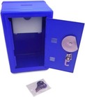 7  Blue Glitter Locker Metal Safe Money Coin Bank - Sparkly  Coin Bank With 2