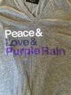 New The Prince Estate Official Peace Love   Purple Rain T-shirt Xl Gray V Neck
