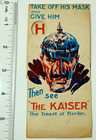 1918 The Beast Of Berlin Silent Movie Promo Ww1 Germany Propaganda Devil Kaiser 