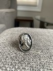 Vintage G s Signed  Native American Silver Tone Biker Ring