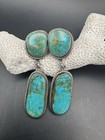 Betta Lee Navajo Sterling Silver Turquoise Dangle Earrings Signed