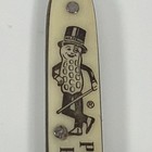 Vintage Planters Peanuts Mr Peanut White Advertising Pocket Knife Keychain