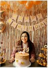 Happy Birthday Banner Set 3pcs Rose Gold Party Decorations