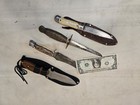 4 Antique Vintage Custom Large Knives  Hunting Fishing Dagger Old Collection