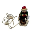 Old Fashion Ceramic Mold Snowman Hand Paint Christmas Flicker Fire Light  6  Ex 