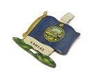 Vintage Kansas State Flag Metal License Plate Topper Tag Souvenir Collectible