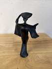 Vintage Mid Century Modernist Cast Iron Japanese Geisha Figurine - Excellent