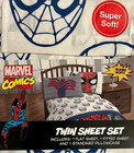Marvel Spiderman Twin Size Sheet Set - 3 Piece Kid   s Bedding - Super Soft
