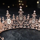 7 5cm Tall Crystal Rose Gold Pearl Tiara Crown Wedding Bridal Queen Pageant Prom