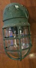 Vintage Industrial Caged Glass Light Fixture Cast Iron Steampunk Factory Marine