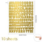  Letter Stickers 1 2 Inch 10 Sheets Gold Alphabet Sticker self Adhesive Vinyl 
