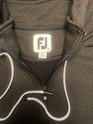Footjoy Full-zip Golf Hoodie Womens Large Black Double Knit Fj Sweatshirt Logo