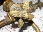 Vintage Brass Sink Faucet Set Of Two Hot And Cold Nuts And Washers Included 