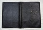 Bob Siemon Designs Leather Bible Cover W cross Black M Handcrafted Usa