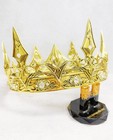 Gold Regal Crown  Prince Crown  Renaissance Faire  Medieval Cosplay  Clear Stone