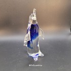 Vintage Formia Vetri Di Murano Italy Art Glass Penguin Figurine Clear Blue 